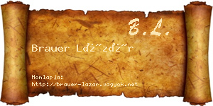 Brauer Lázár névjegykártya